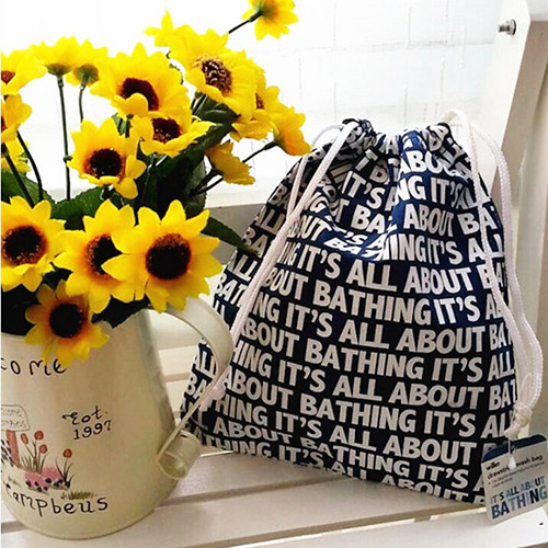 Thickened double layer of cotton cloth Rope Bag Large Capacity Cashier Bag Bunch Pocket Travel Tidying Bag Containing Bag 