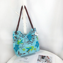 Export Europe and America cute fresh flowers summer seaside waterproof cloth bag leisure shoulder bag girl beach bag holiday