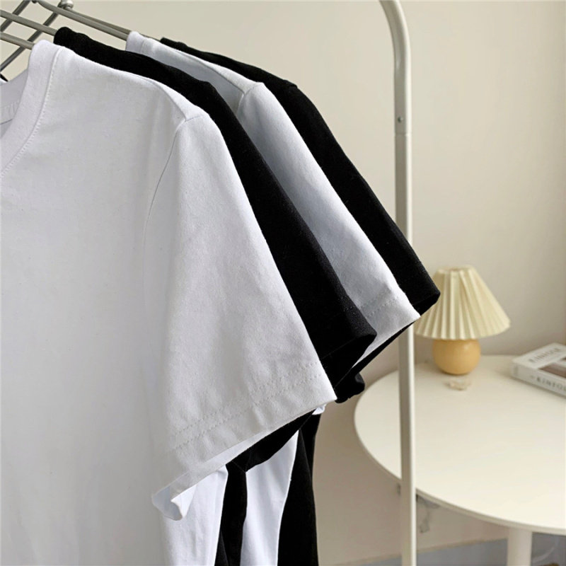 Close your eyes and withdraw summer minimal base blouse lady with a short - sleeved T - shirt is thin