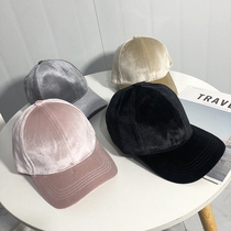 Autumn and winter fashion bright velvet baseball cap face small couple casual men and women hat accessories cap long eaves tide