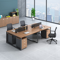 Staff screen card holder desk desk simple modern computer desk 4 people partition station office table and chair combination