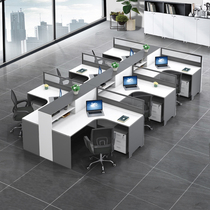Station desk four 4 people Office table and chair combination card holder computer staff table simple screen card position