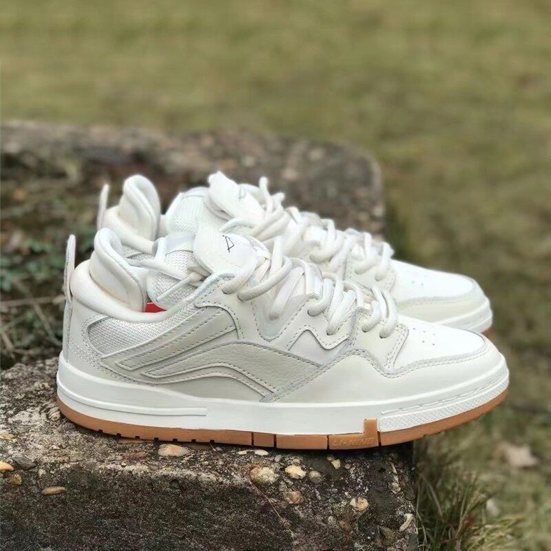 Li Ning Weiwu PRO board shoes white raw rubber red and white machine men's shoes 2022 autumn soft elastic platform bottom athleisure shoes men