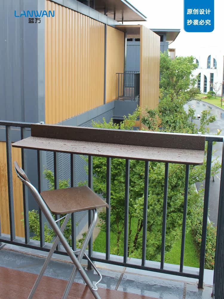 Lanwan nhà giải trí lan can bàn treo ban công bàn treo nhà bảng treo thanh đơn giản có thể gập lại bàn xếp bàn làm việc nhóm
