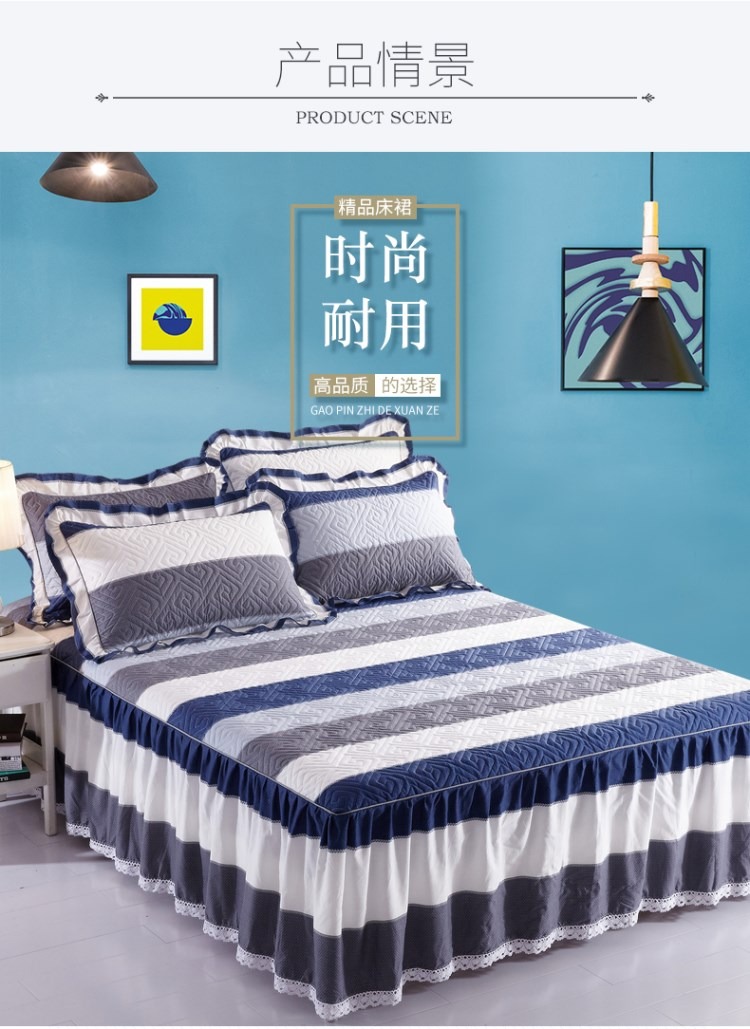 Váy cotton chống trượt quilted bed bed bed cover one Piece cotton dày apron bed cover bảo vệ ren - Váy Petti 	chân váy giường