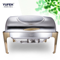 Visible stainless steel gilded square buffet oven flap Buffy stove buffet breakfast stove with electric heating cutlery