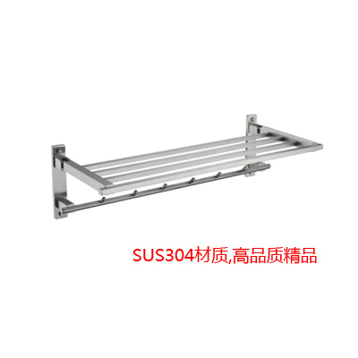 Open-flat OKOK Factory direct sale All SUS304 Stainless Steel Wire Drawing Double active Folding Towel Rack Bath Towels