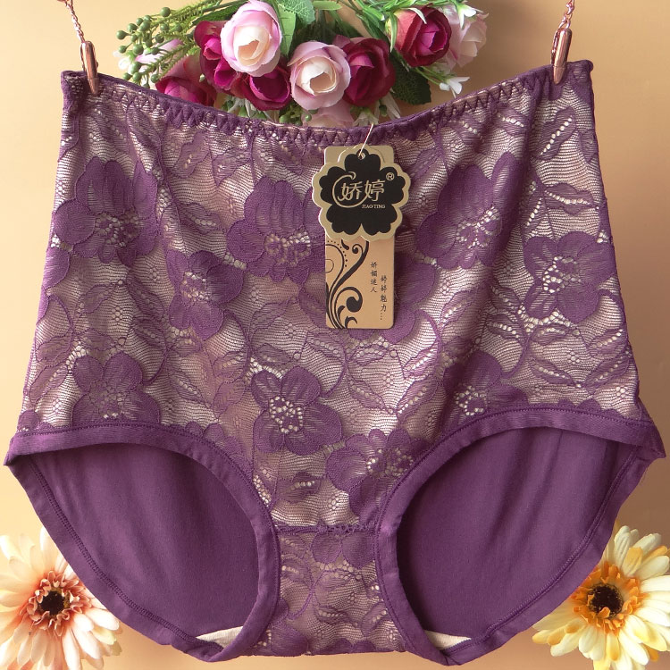 4 món Jiao Ting Modal cotton đồ lót nữ ren gợi cảm bụng bụng phiên bản lớn của quần short tam giác eo cao 8609 quần lót nữ cao cấp