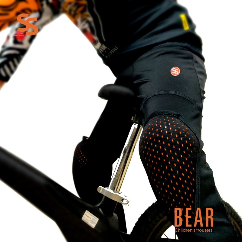 Thappa guest children kneecap riding pants summer slim balance wheel slip bike anti-fall protective gear equipped long pants