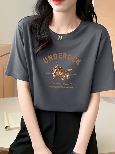 Jolment Roman Tencel тяжелая футболка на правое плечо с короткими рукавами, летний женский свободный плиссированный топ с фруктовым принтом