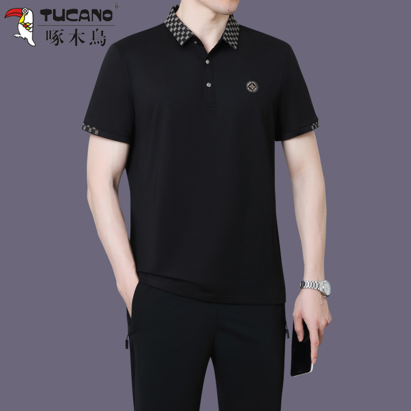 Woodpecker Brand Middle-Aged Dad Summer Short-Sleeved Sports Suit Men's Casual Loose Summer Clothes for Middle-Aged and Elderly People Woodpecker Brand Middle-Aged Dad Summer Short-Sleeved Sports Suit Men's Casual Loose Summer Clothes for Middle-Aged and Elderly People