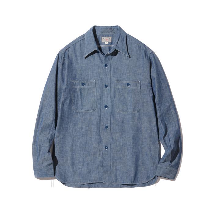 Japanese-Made Buzz Rickson's Vintage Power Loom Navy Officer Work Shirt Br25995