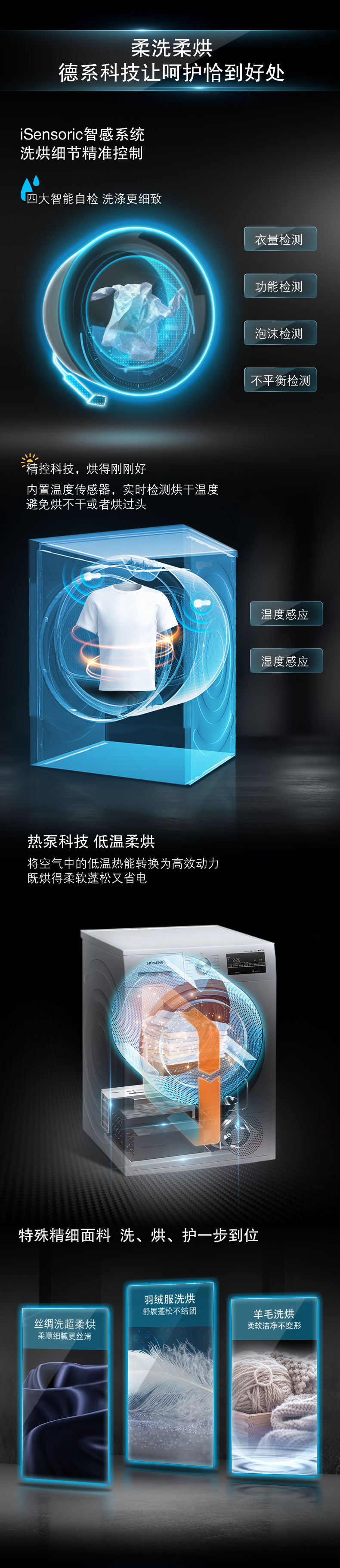 进口热泵 10+9KG洗衣机烘干机洗烘套装 图22