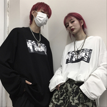 Japanese Diablo Naruto anime loose long sleeve T-shirt male and female student couples Harajuku style hip hop top