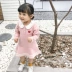 Bé gái 0-4 tuổi mùa thu đông Hàn Quốc cộng với nhung mới 1 váy bé gái 2 áo len trẻ em 3 váy đáy thủy triều chân váy cho be gái 12 tuổi Váy