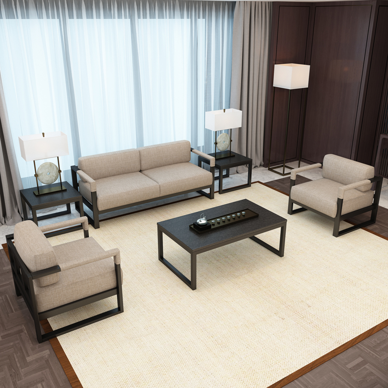 Manufacturer minimalist office cloth Sofa Guests reception Sofa Tea Table Combined Casual Sofa can be detached to wash sofas