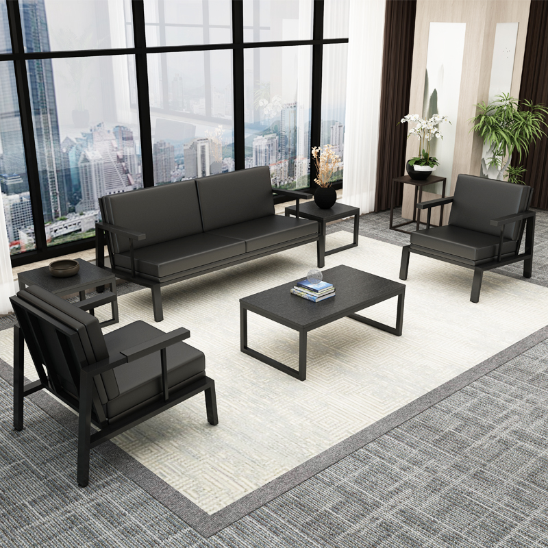 Manufacturer Direct Selling ] Office Tea Set Triple Simple Modern Business Chat Guests Leather Sofa