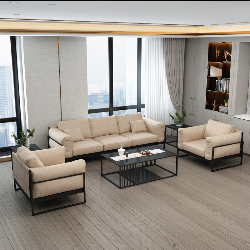 Chinese-style office milk tea shop 4S shop combination sample house display center rest area hotel lobby meeting guests to negotiate office sofa