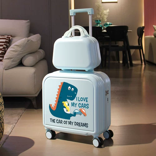 Мультяшный чемодан с сидением для мальчиков, 18 дюймов