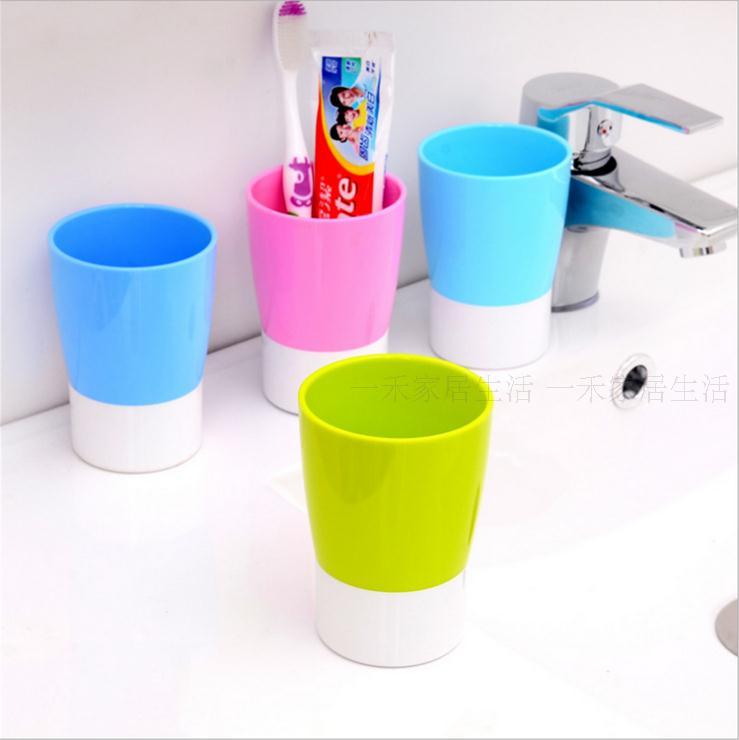Creative Bicolor Cup Toothbrush Cup Bathroom Wash Cup Countertop Toiletries Cup Lovers Toothbrushing Cups Water Cups 1219