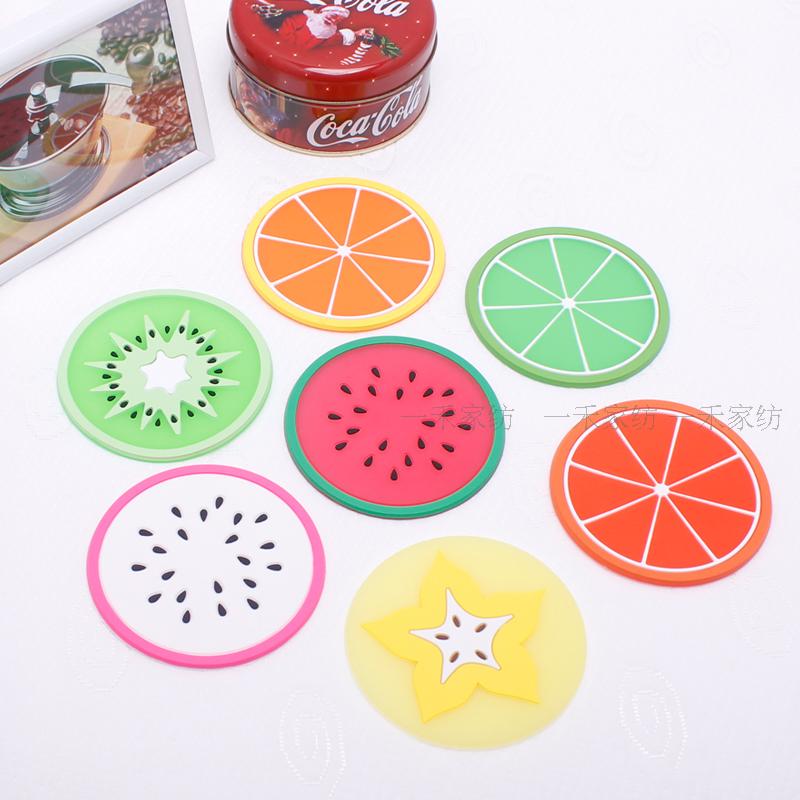 Colorful jelly color fruit coaster anti-scalding non-slip insulation pad cup pad creative water cup tea coaster bowl mat placemat