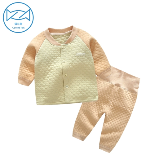 Детское удерживающее тепло нижнее белье подходит для мужчин и женщин, бандаж пупочный, хлопковый детский комплект, стеганое зимнее термобелье, высокая талия