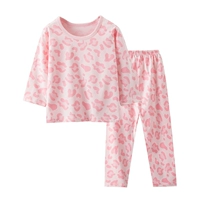 Розовый леопардовый принт с длинными рукавами