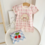 Летнее детское боди для девочек для новорожденных, хлопковая пижама, тонкая летняя одежда, короткий рукав, 0-2 лет