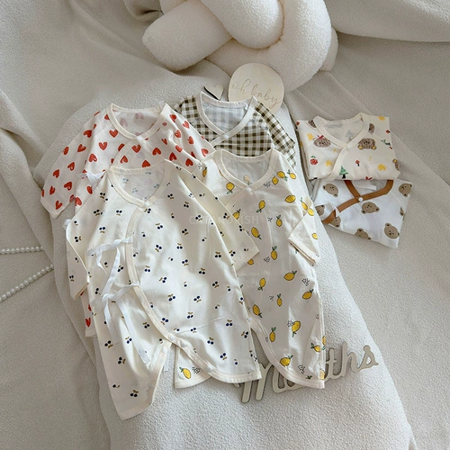 Детский летний лонгслив, хлопковое тонкое боди для мальчиков для новорожденных для девочек