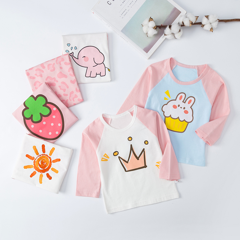 Baby cotton 2021 long-sleeved T-shirt female baby children's children's base shirt top boys ' new spring and autumn clothes