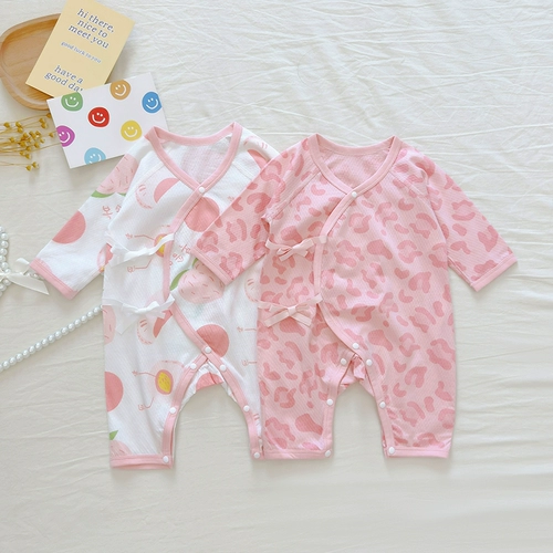 Детское тонкое хлопковое боди для новорожденных, летняя одежда, 0-2 лет