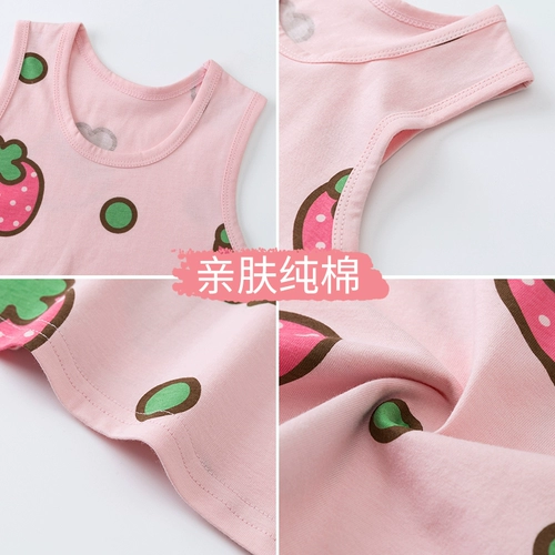 Майка топ для девочек, летний хлопковый комплект для раннего возраста, детская летняя одежда