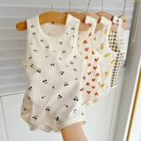 Детский комбинезон, хлопковый костюм мальчика цветочника, жилет, летнее тонкое боди для девочек для новорожденных, городской стиль