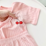 Детские хлопковые летние нарукавники, летний комплект, детская тонкая футболка с коротким рукавом, шорты, в западном стиле, короткий рукав, 0-5 лет