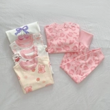 Детское нижнее белье, удерживающий тепло комплект, термобелье, хлопковая пижама, осеннее, высокая талия