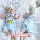 Детское хлопковое боди для девочек, тонкая пижама для новорожденных