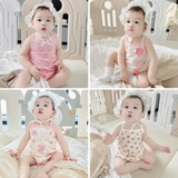 Детское летнее боди для девочек, тонкая пижама для новорожденных, летняя одежда, эффект подтяжки