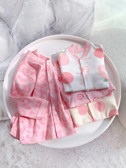 女宝宝秋季纯棉开衫上衣儿童0-5岁洋气长袖秋衣婴儿小童外穿秋装