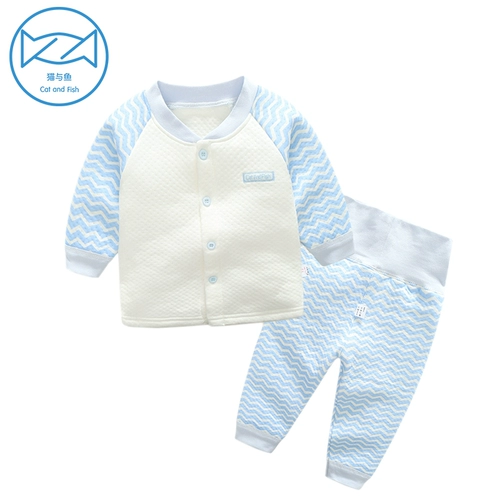 Детское удерживающее тепло нижнее белье подходит для мужчин и женщин, бандаж пупочный, хлопковый детский комплект, стеганое зимнее термобелье, высокая талия