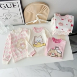 Удерживающий тепло детский лонгслив для девочек, хлопковое нижнее белье, термобелье, осенний, 0-5 лет