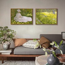 Monet diy hand-painted spring filled white rose flower cluster oil color painting landscape ins decorative painting