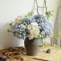 Simulation Hydrangea fake flower dried flower wedding Vase ornaments living room flower arrangement coffee table table decoration home furnishings