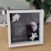 Little red book moon Birthday stereo diy Tanabata photo frame commemorating moon wedding gift astronaut hollow 3 print