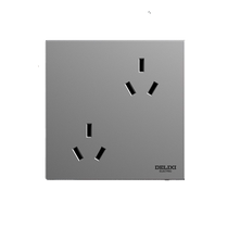 德力西开关插座面板家用一开五孔usb插座空调插座带开关暗装灰色