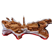 Taihang Thuja (smooth sailing) farmhouse root carving ornaments natural two-color old material hand-carved crafts