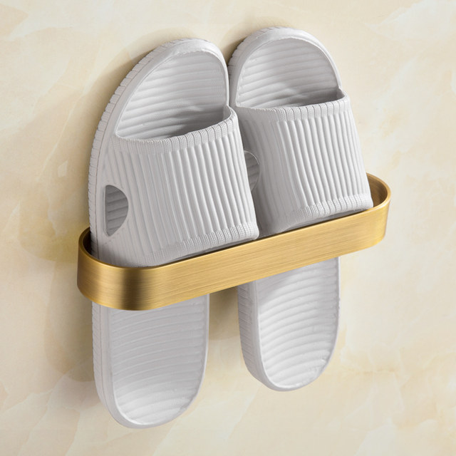 Bathroom slipper rack wall-mounted punch-free storage rack household bathroom door behind toilet drain storage rack