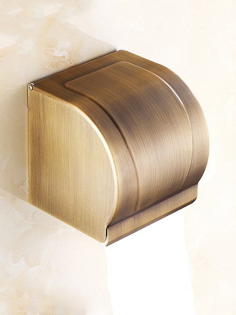 Antique bathroom tissue box, all-copper toilet paper box, punch-free toilet paper box, paper towel box, large roll paper box