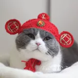 可爱猫 Шерстяная новогодняя шапка ручной работы Paradise Pet Teddy Cats and Dogs
