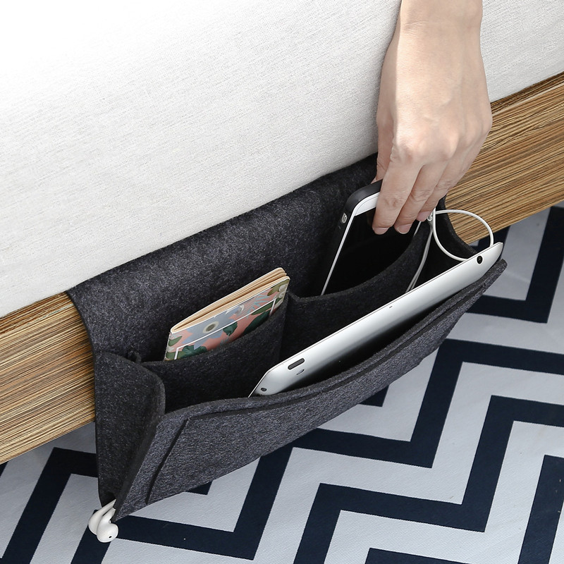 Nordic ins simple bedside hanging bag tablet phone remote control debris storage bag sofa bedroom storage bag