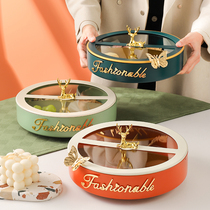 Iron candy box luxury high-end dried fruit plate home 2021 new high-value melon seeds nut storage box grid